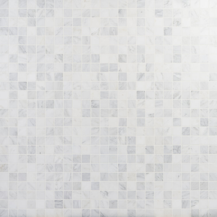 White 12x12 Honed Marble Mosaic Tile