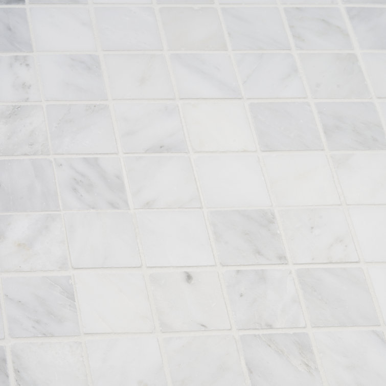 White 12x12 Honed Marble Mosaic Tile