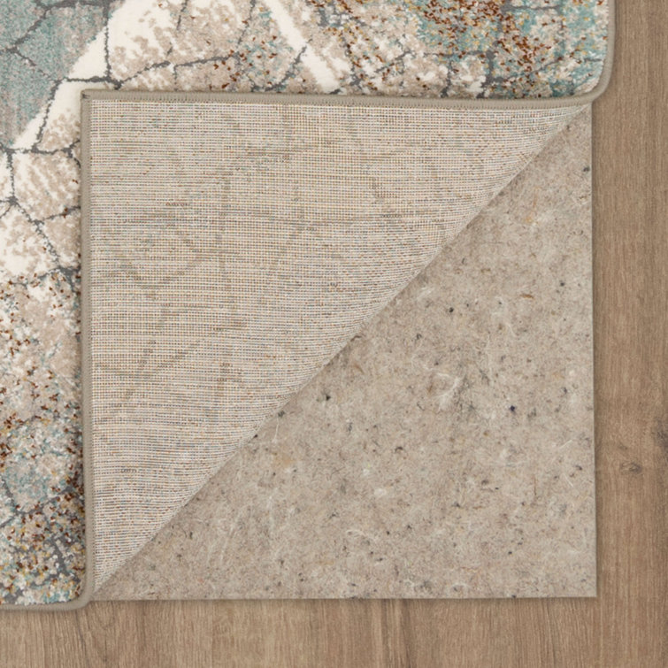 Dim Grey Geometric Wool and Synthetic Area Rug