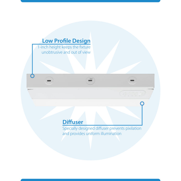 9-Inch White Adjustable LED Under Cabinet Light Bar
