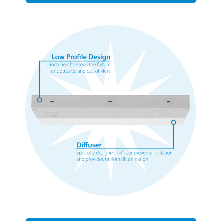 12-Inch White Adjustable LED Under Cabinet Light Bar