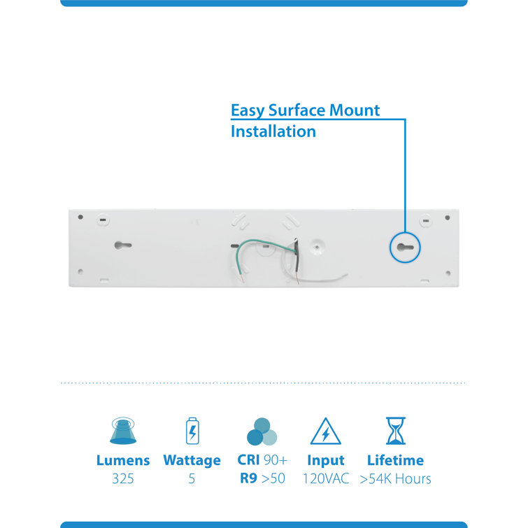 18-Inch White Adjustable LED Under Cabinet Light Bar
