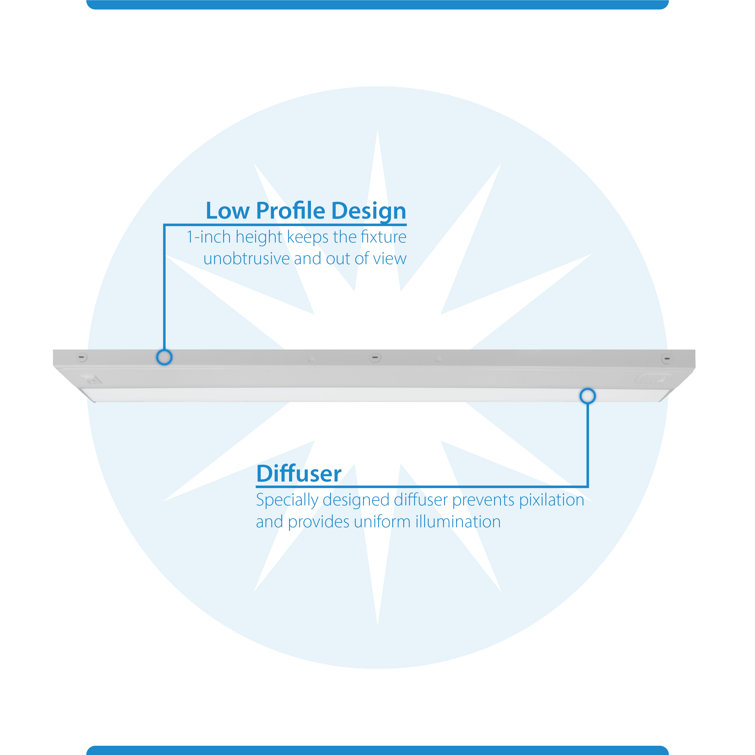 33-Inch White Adjustable LED Under Cabinet Light Bar