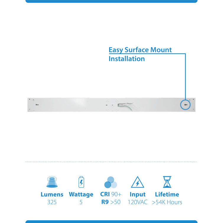 42-Inch White Adjustable LED Under Cabinet Light Bar