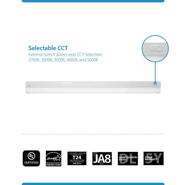 42-Inch White Adjustable LED Under Cabinet Light Bar