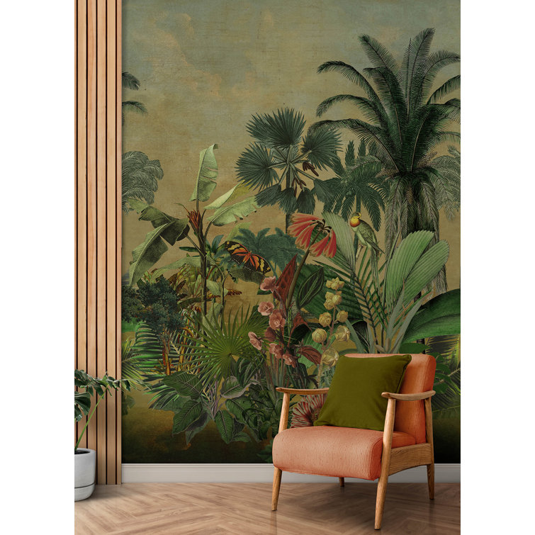 Hilo Tropical Green Peel and Stick Wall Mural