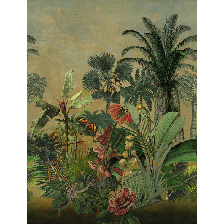 Hilo Tropical Green Peel and Stick Wall Mural