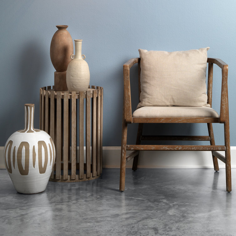 Handmade Beige Ceramic Decorative Table Vase