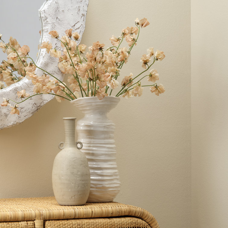 Handmade Beige Ceramic Decorative Table Vase