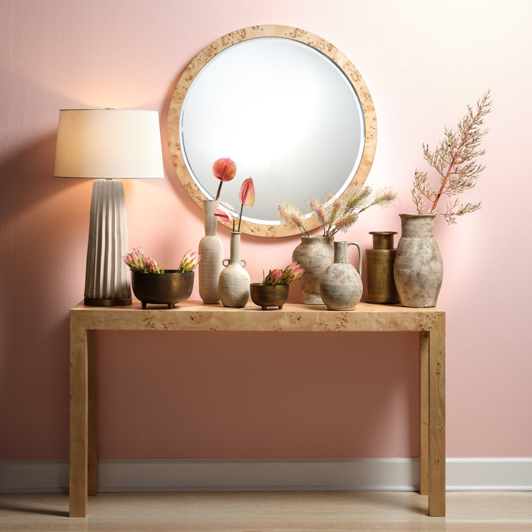 Handmade Beige Ceramic Decorative Table Vase