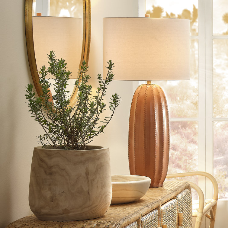Hand-Carved Natural Wood Decorative Table Vase