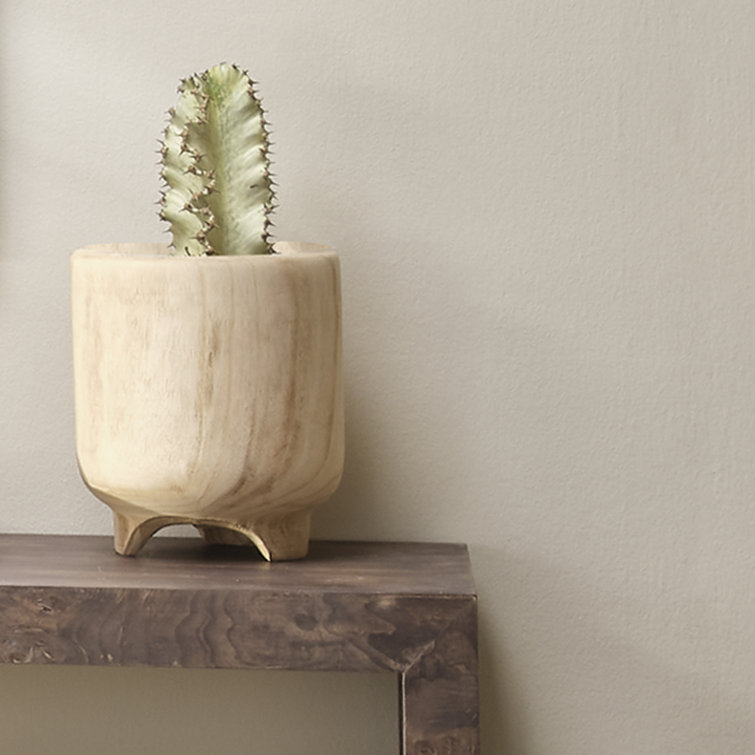 Hand-Carved Natural Wood Decorative Table Vase