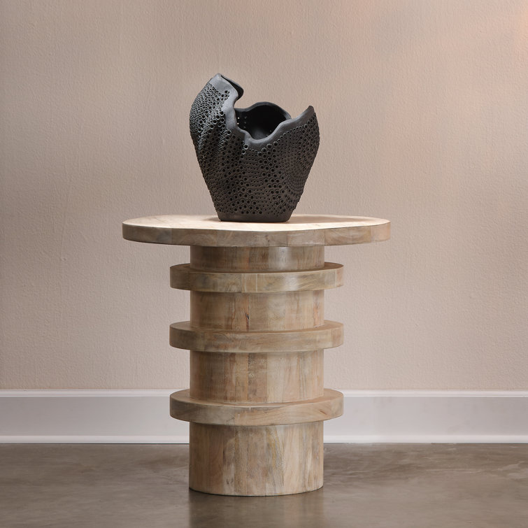 Matte Black Perforated Porcelain Decorative Vase