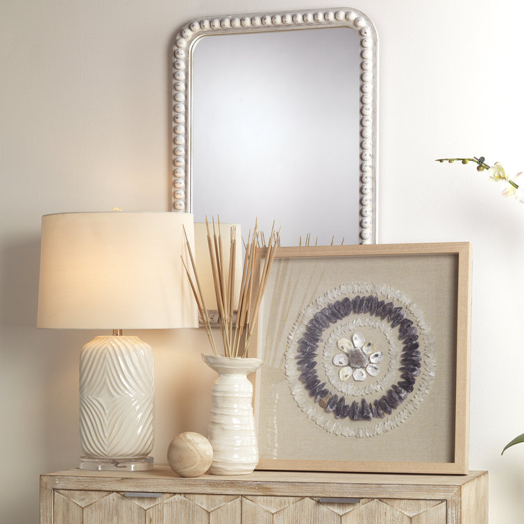 Pearl Cream Textured Ceramic Table Vase