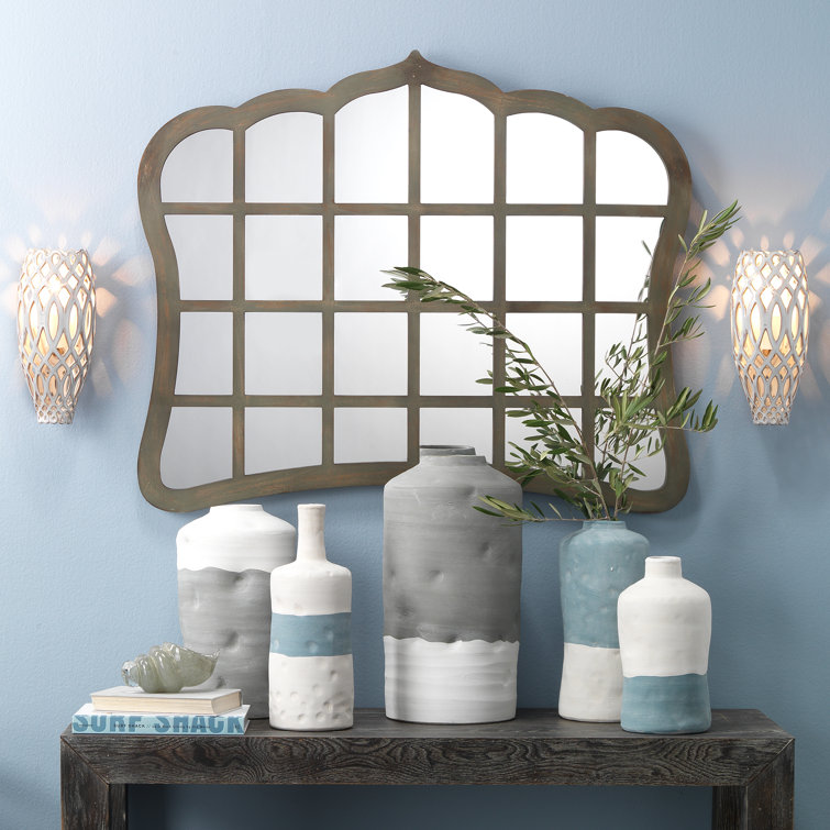 Handcrafted Blue and White Ceramic Table Vases, Set of 3