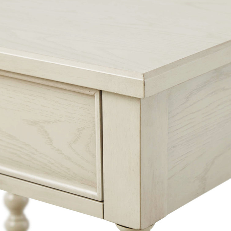 Natural Elegance Whitewash Wood Nightstand with Turned Legs