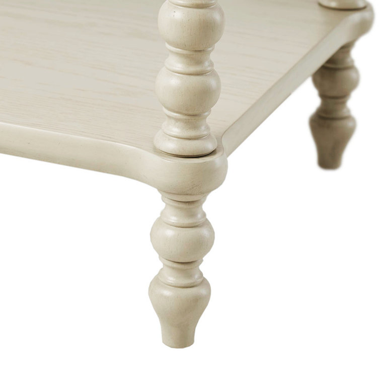 Natural Elegance Whitewash Wood Nightstand with Turned Legs