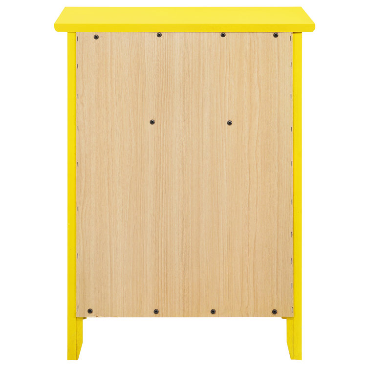 CoSoTower Modern Yellow Wood Veneer Nightstand with Storage