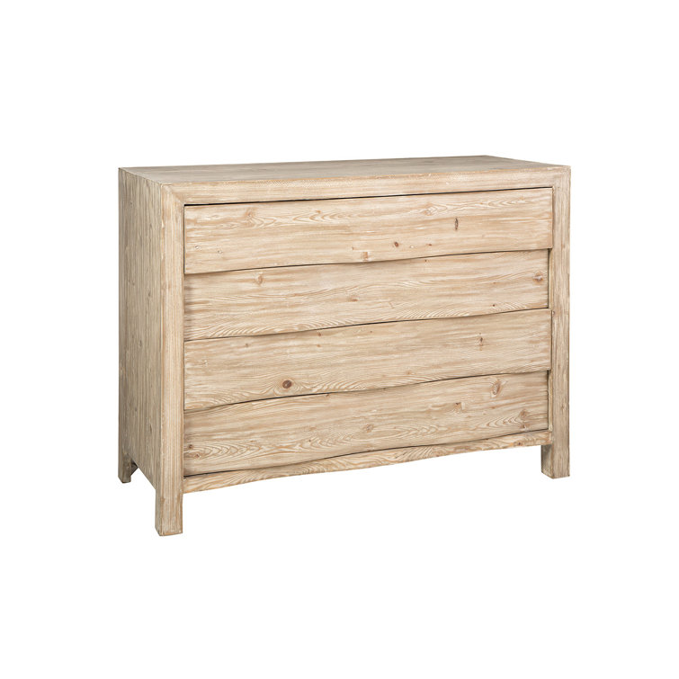 Presley Natural Wood 4-Drawer Farmhouse Dresser