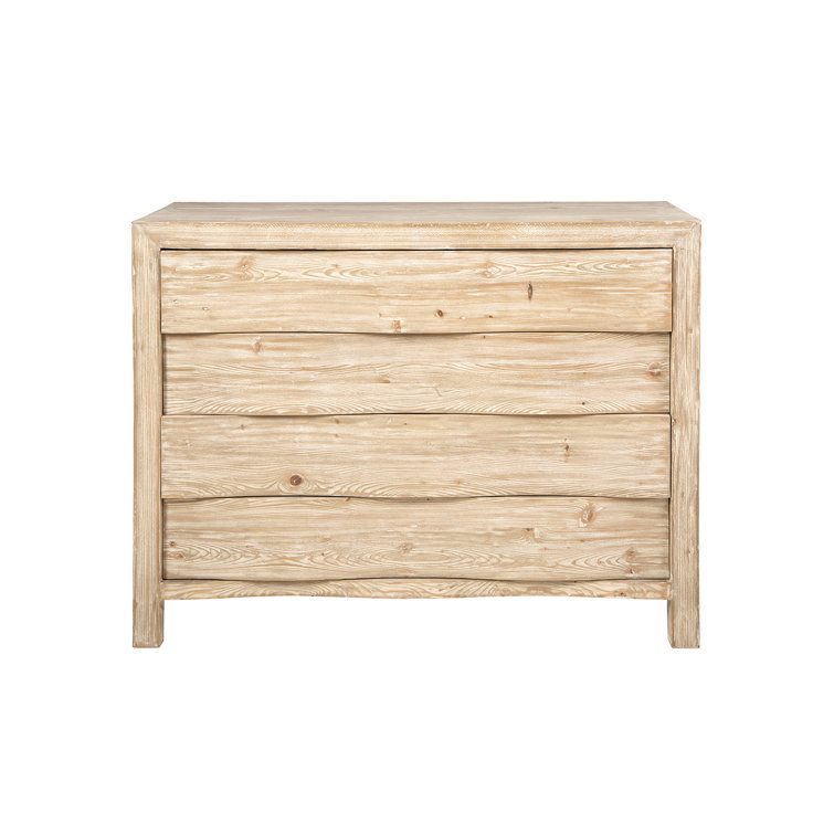 Presley Natural Wood 4-Drawer Farmhouse Dresser