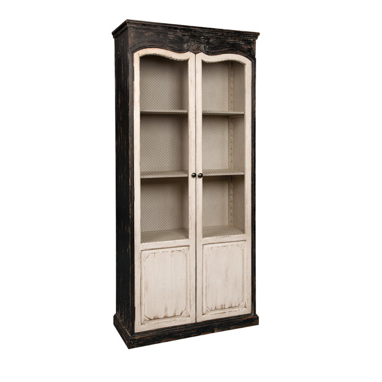 Monetti Black and White Pine China Cabinet