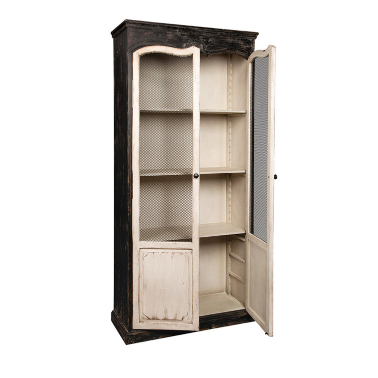 Monetti Black and White Pine China Cabinet