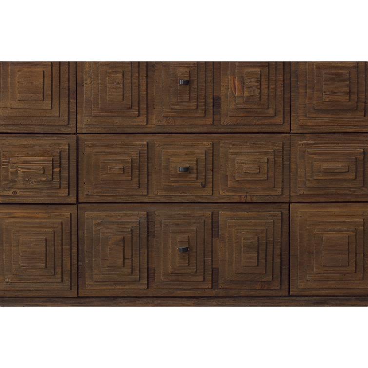 Preston 9-Drawer Solid Pine Wood Sideboard