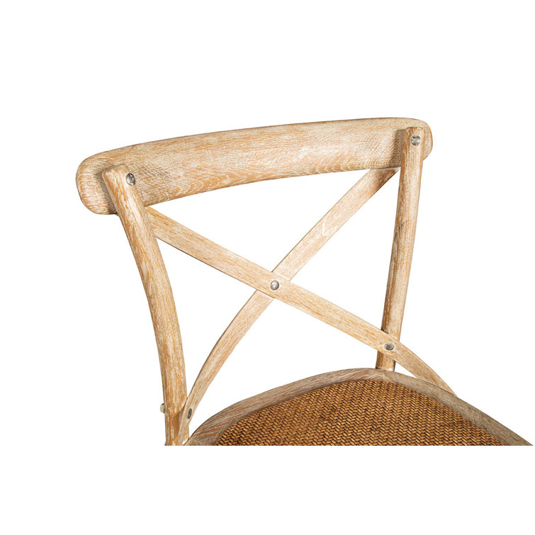 Natural Oak and Banana Leaf Woven Counter Stool