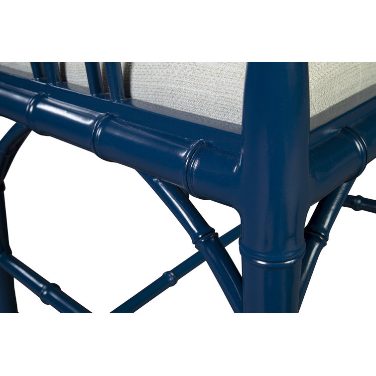 Blue Mahogany Chippendale Arm Chair with Cushions