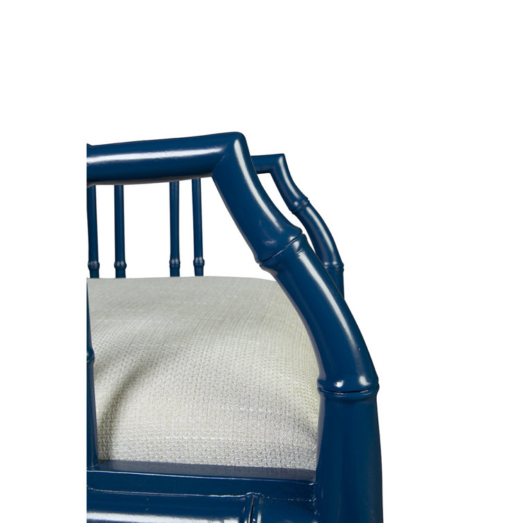 Blue Mahogany Chippendale Arm Chair with Cushions
