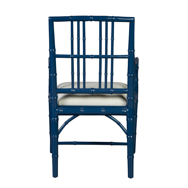 Blue Mahogany Chippendale Arm Chair with Cushions