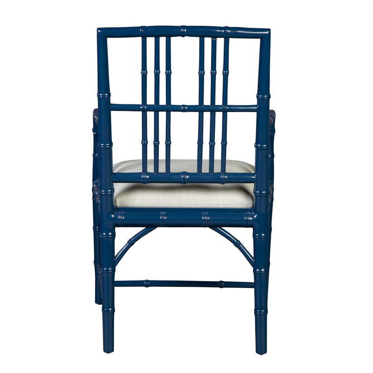 Blue Mahogany Chippendale Arm Chair with Cushions