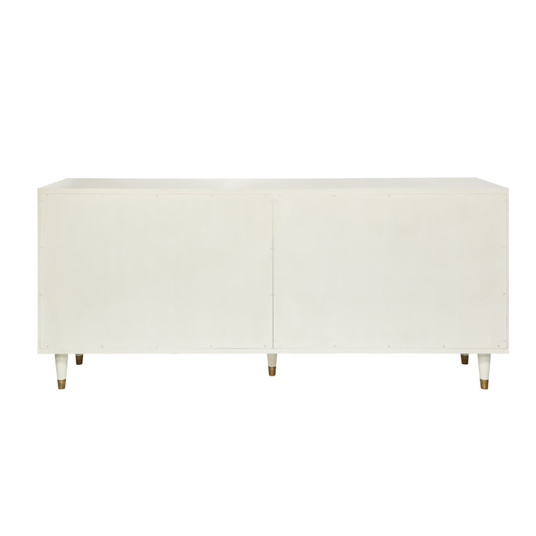 Cream Mahogany Sideboard with Caned Doors