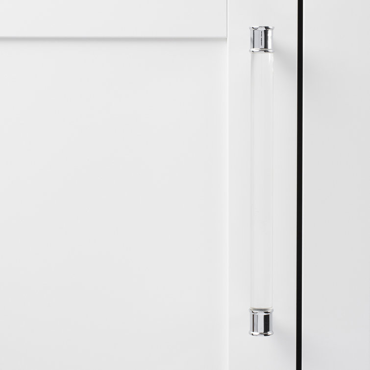 Chrome and Clear Acrylic Modern Bar Cabinet Handle