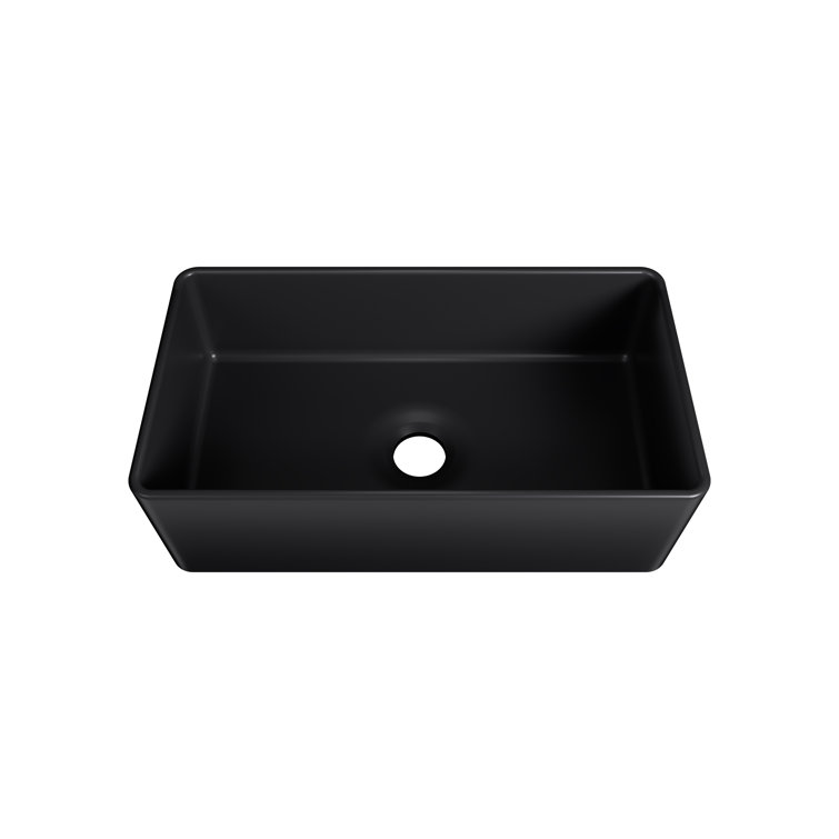 Matte Black Fireclay Farmhouse Single Bowl Kitchen Sink