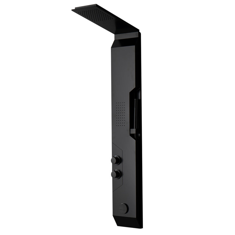 Black Solid Brass Multi-Function Shower Panel System