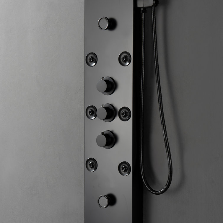 Matte Black 59'' Multi-Function Shower Panel System