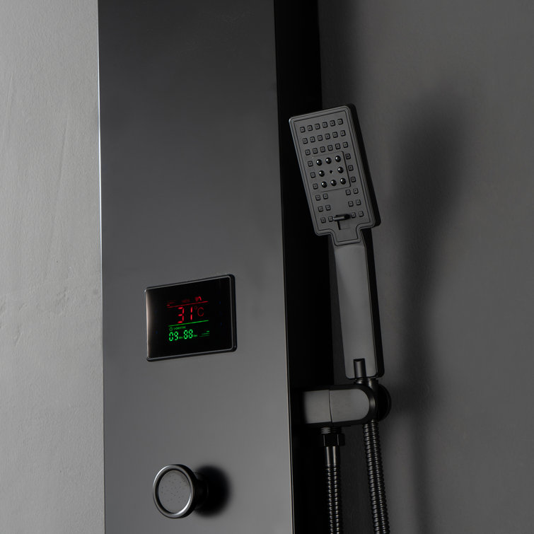 Matte Black 59'' Multi-Function Shower Panel System