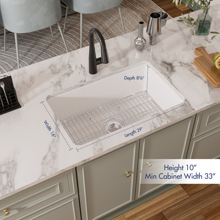 Oslo White Fireclay Single Bowl Drop-In Kitchen Sink