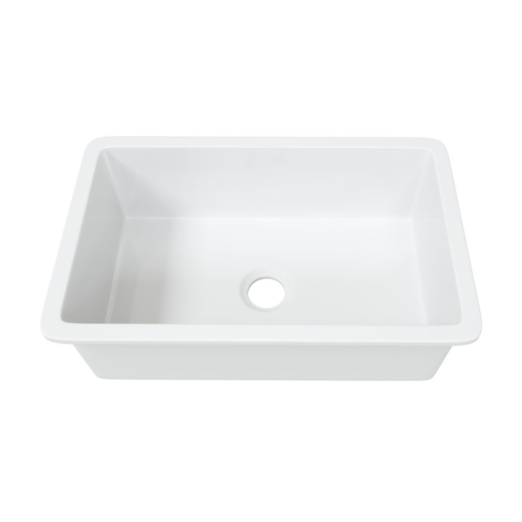 Oslo White Fireclay Single Bowl Drop-In Kitchen Sink