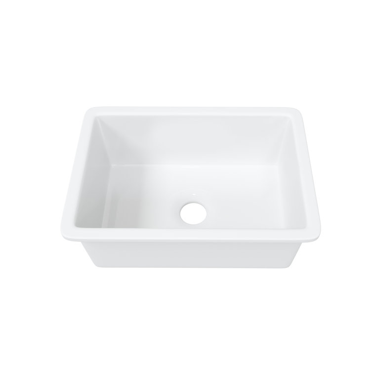 Oslo White Fireclay Single Bowl Drop-In Kitchen Sink
