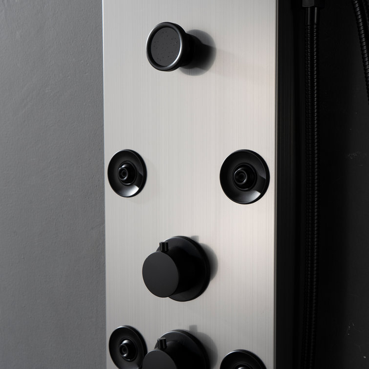 Black Nickel 5-Jet Rainfall Shower Panel System with Handheld Shower