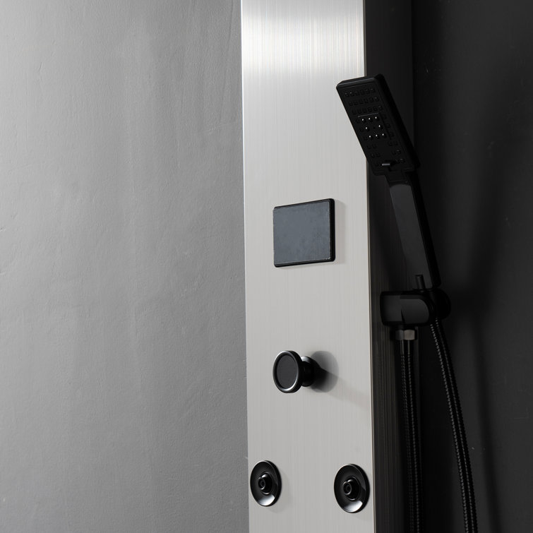 Black Nickel 5-Jet Rainfall Shower Panel System with Handheld Shower