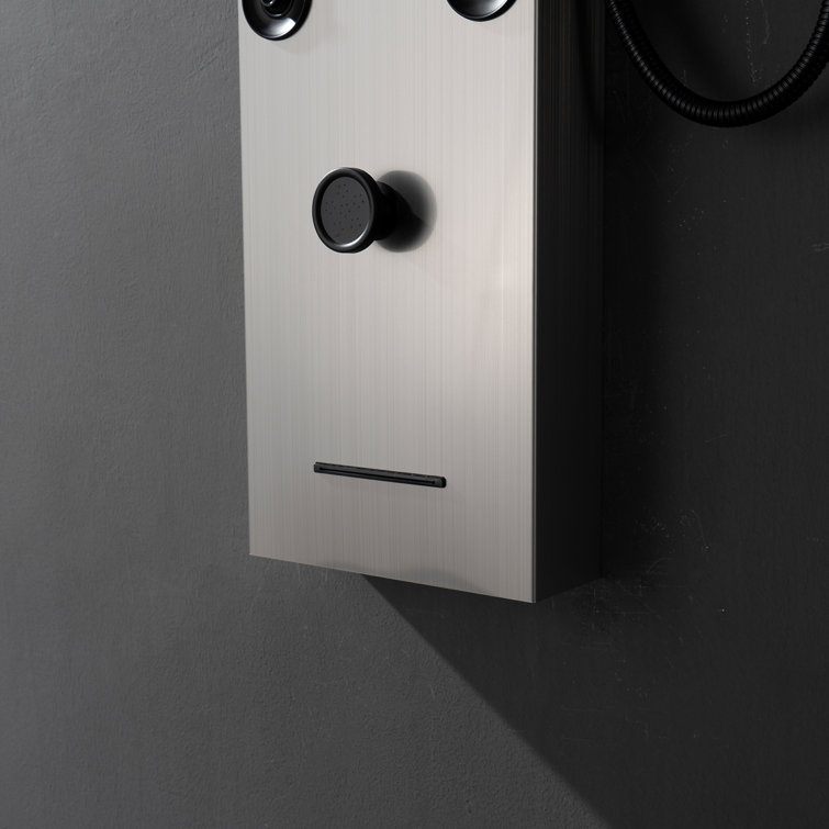 Black Nickel 5-Jet Rainfall Shower Panel System with Handheld Shower