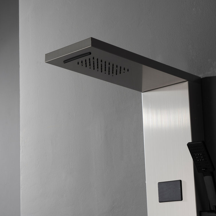 Black Nickel 5-Jet Rainfall Shower Panel System with Handheld Shower