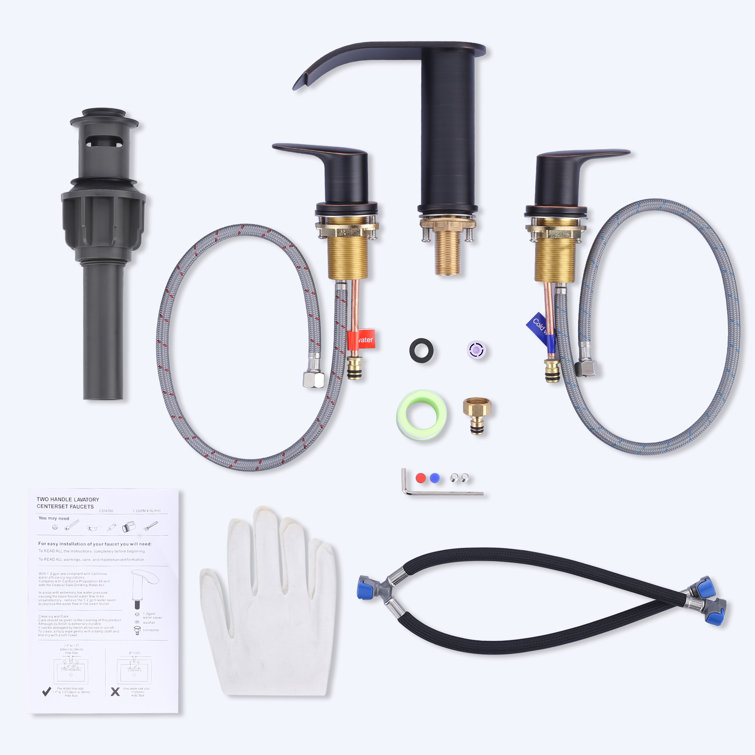 Oil Rubbed Bronze 8 in. Widespread Waterfall Bathroom Faucet