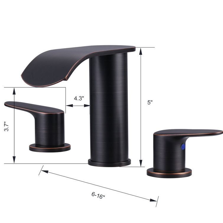 Oil Rubbed Bronze 8 in. Widespread Waterfall Bathroom Faucet