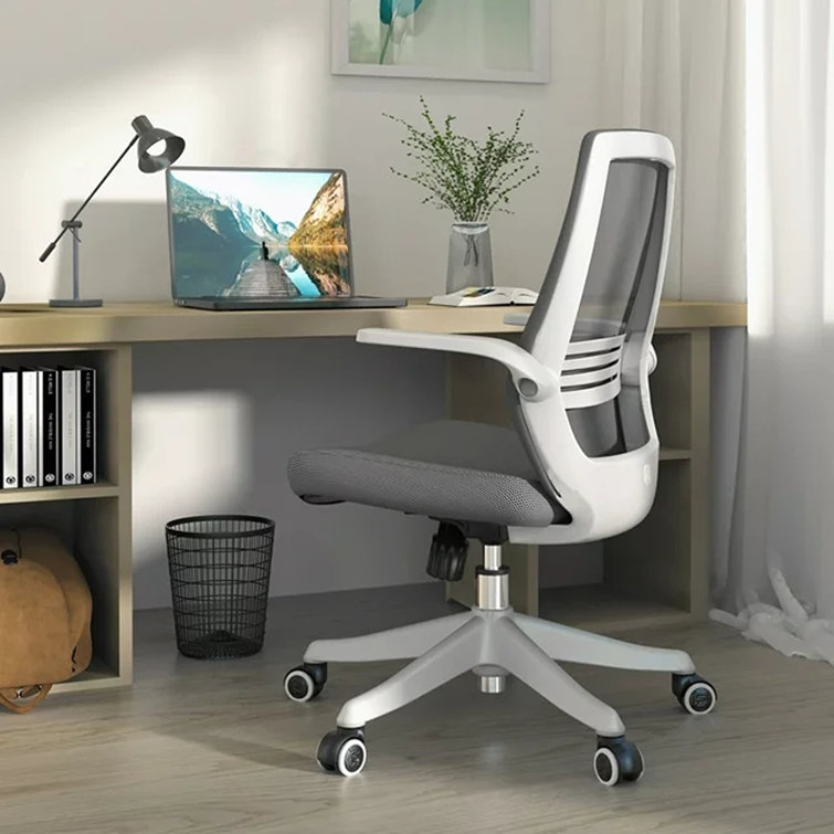 Gray Ergonomic Mesh Swivel Office Chair with Adjustable Arms