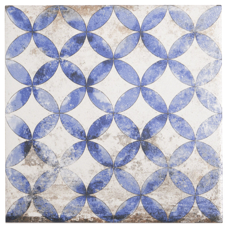Gorham 8x8 Blue Matte Porcelain Encaustic Tile