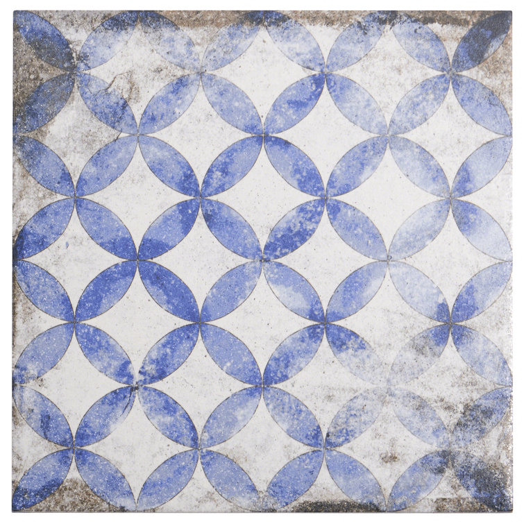 Gorham 8x8 Blue Matte Porcelain Encaustic Tile